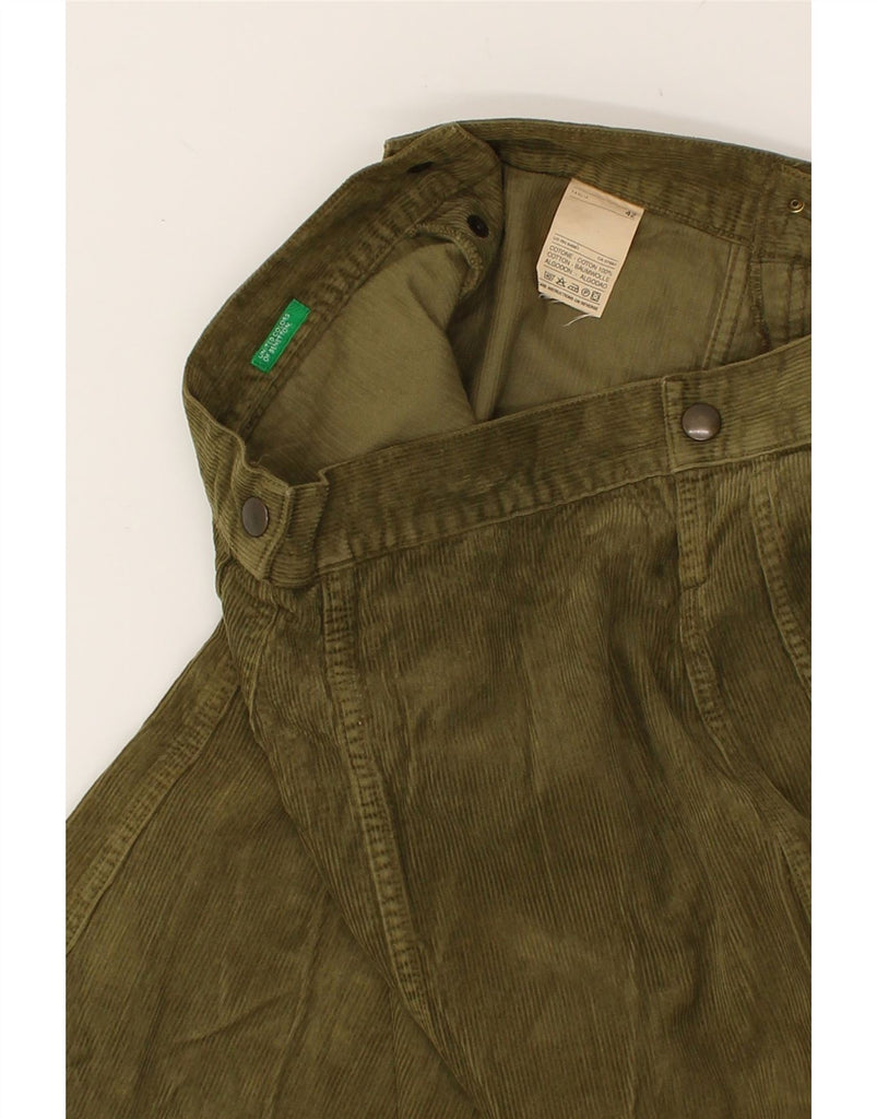BENETTON Womens Midi Corduroy Skirt IT 42 Medium W30  Khaki Cotton | Vintage Benetton | Thrift | Second-Hand Benetton | Used Clothing | Messina Hembry 