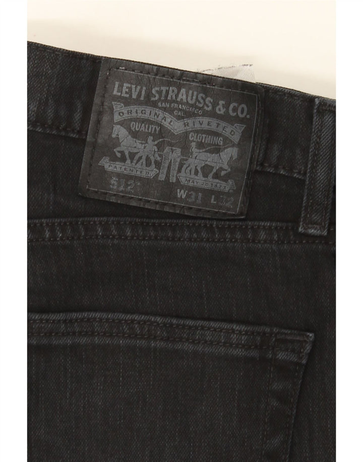 Levi's Mens 512 Slim Tapered Jeans W31 L32 Black Cotton