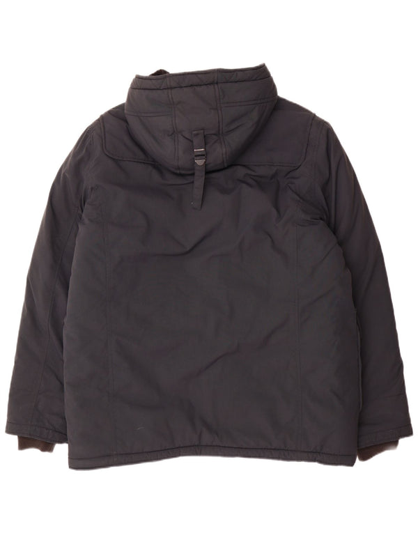 Schott Mens Hooded Duffle Jacket UK 40 Large Navy Blue