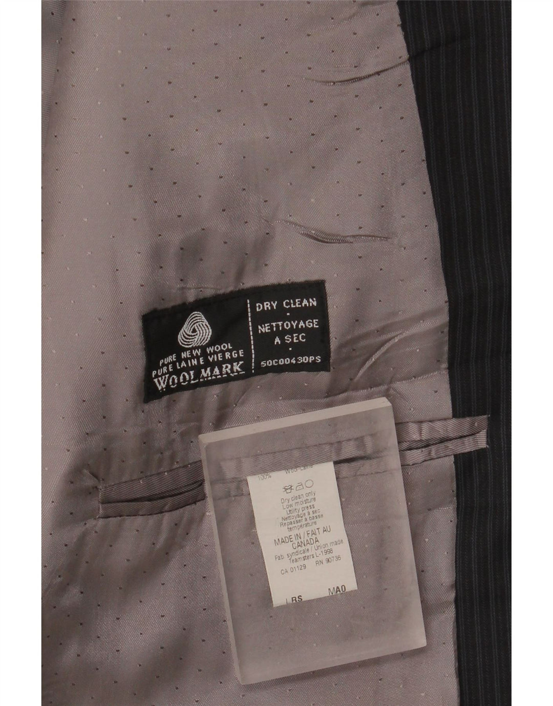 Calvin Klein Mens Longline Blazer Jacket UK 44 2XL Black Pinstripe New Wool