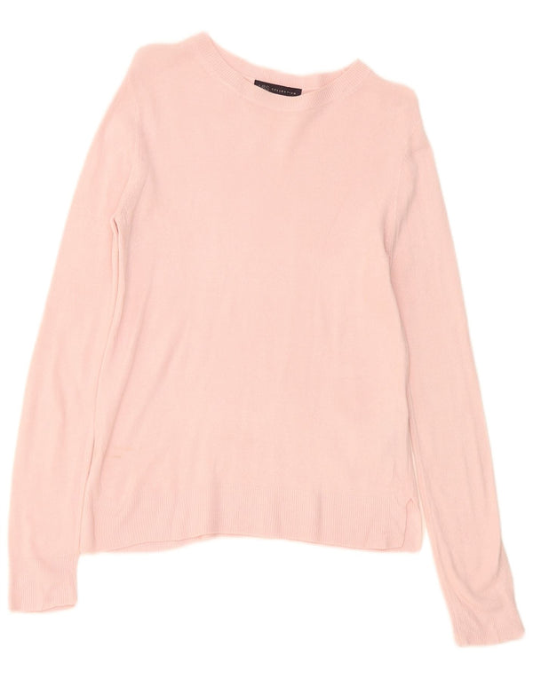 Marks & Spencer Womens Boat Neck Jumper Sweater UK 10 Small Pink Acrylic
