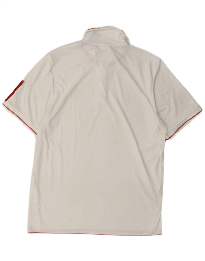 Adidas Mens Polo Shirt Medium White Polyester