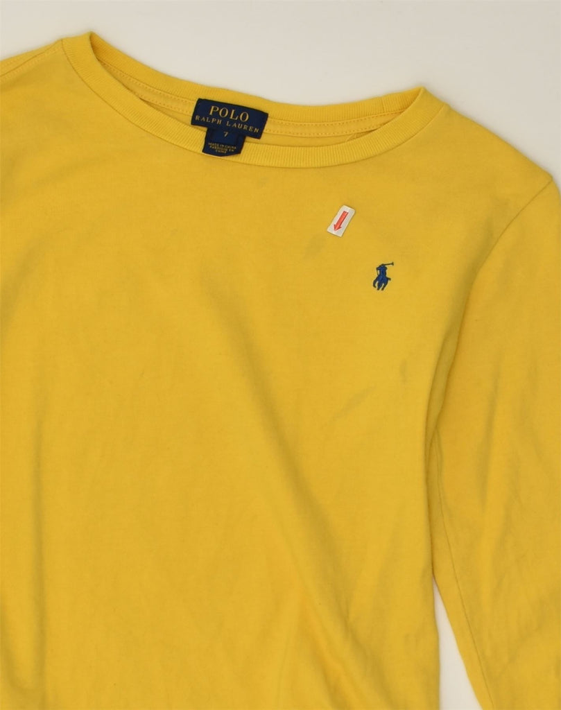 POLO RALPH LAUREN Boys Top Long Sleeve 6-7 Years Yellow Cotton | Vintage Polo Ralph Lauren | Thrift | Second-Hand Polo Ralph Lauren | Used Clothing | Messina Hembry 