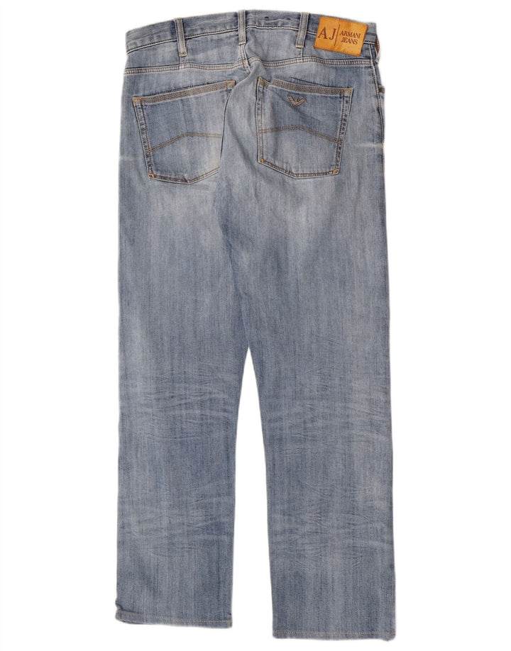Armani Mens Straight Jeans W32 L28 Blue Cotton