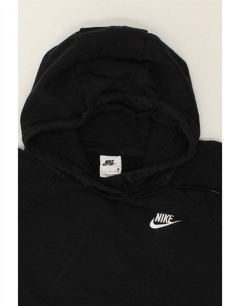 NIKE Womens Hoodie Jumper UK 10 Small Black Cotton | Vintage Nike | Thrift | Second-Hand Nike | Used Clothing | Messina Hembry 