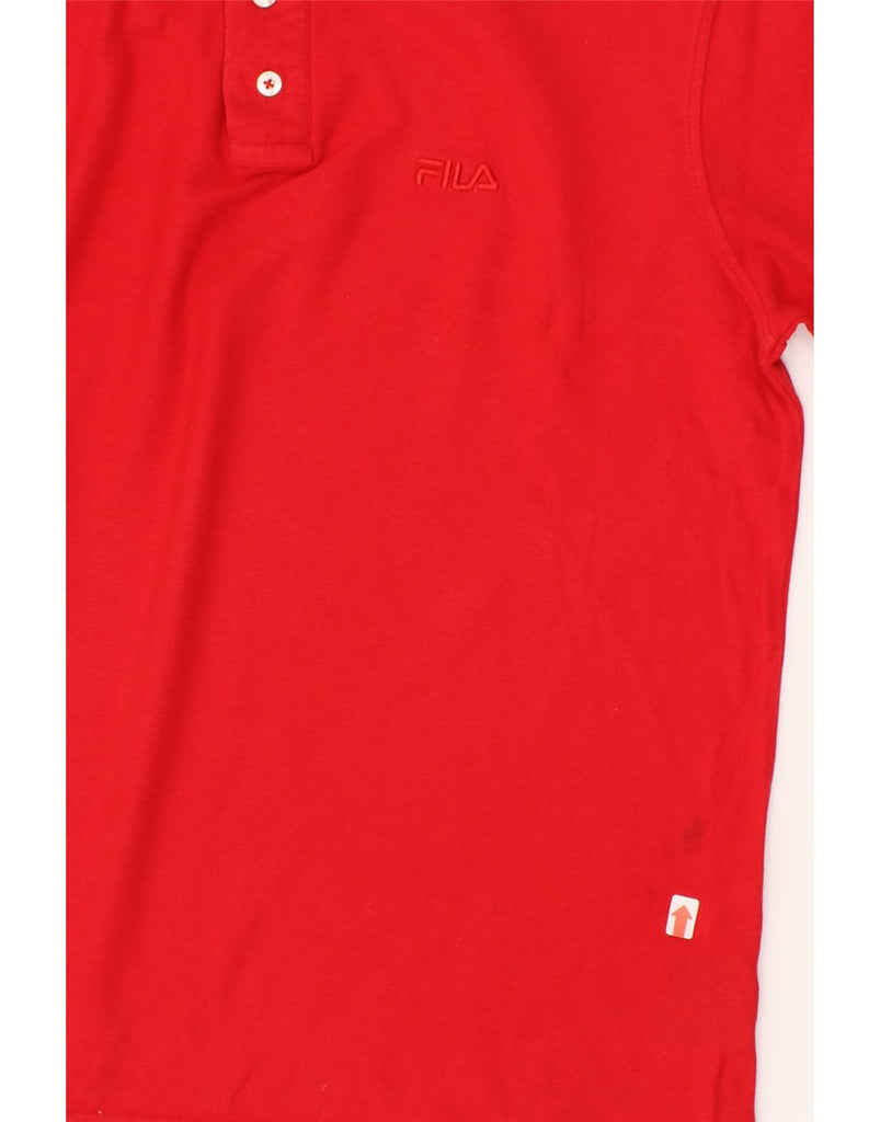 FILA Mens Polo Shirt Medium Red Cotton Vintage Fila and Second-Hand Fila from Messina Hembry 