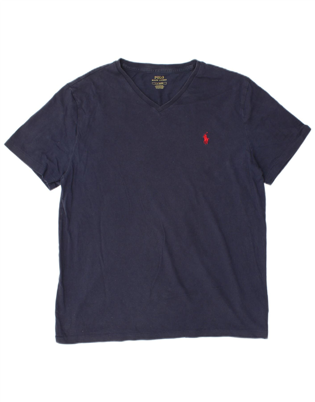 POLO RALPH LAUREN Mens T-Shirt Top Large Navy Blue Cotton