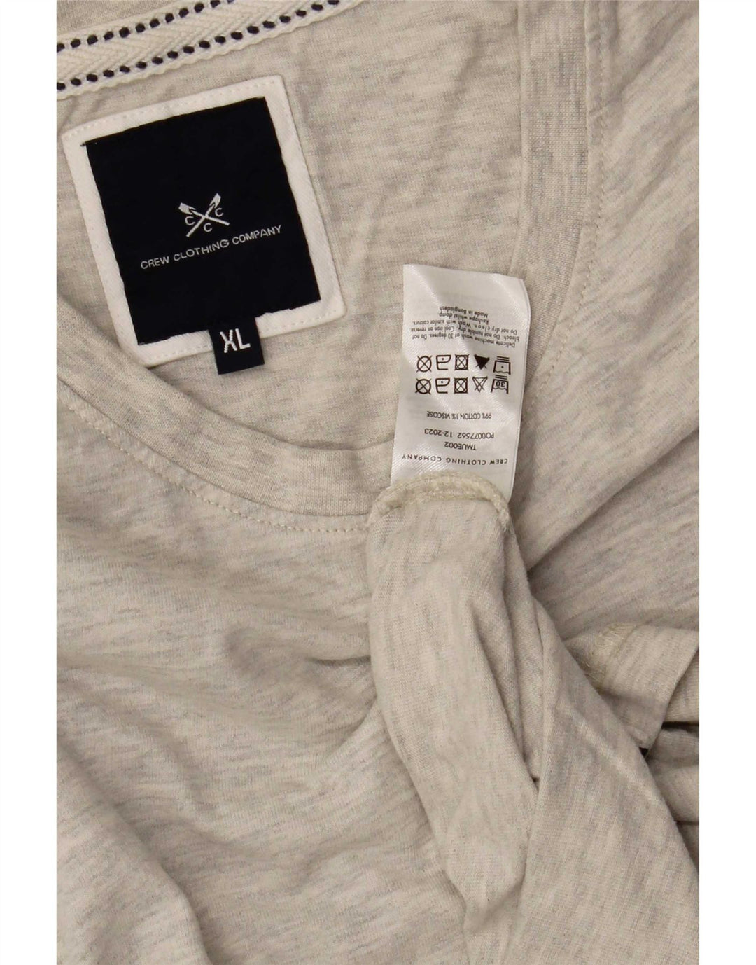 Crew Clothing Mens T-Shirt Top XL Grey Cotton