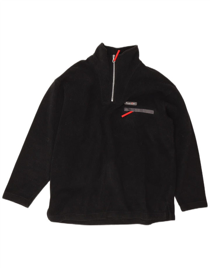 Murphy & Nye Mens Zip Neck Fleece Jumper XL Black Polyester