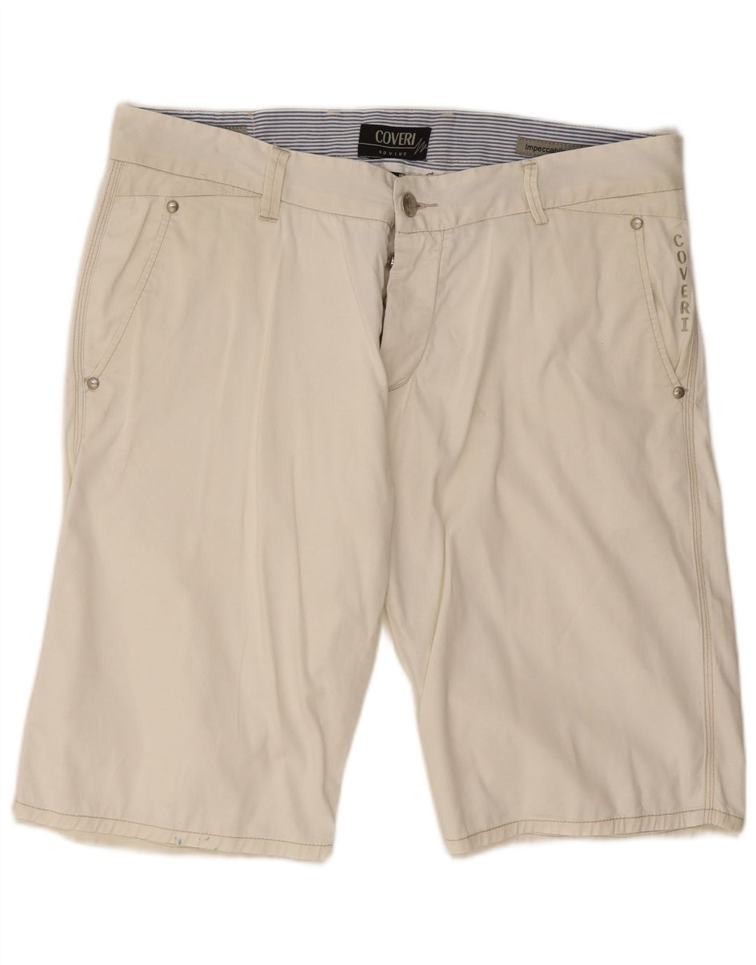 Coveri Mens Chino Shorts IT 52 XL W38  White Elastane