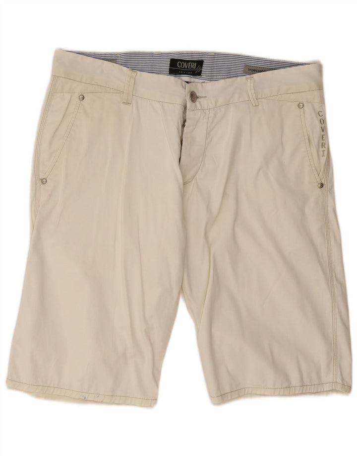 Coveri Mens Chino Shorts IT 52 XL W38  White Elastane