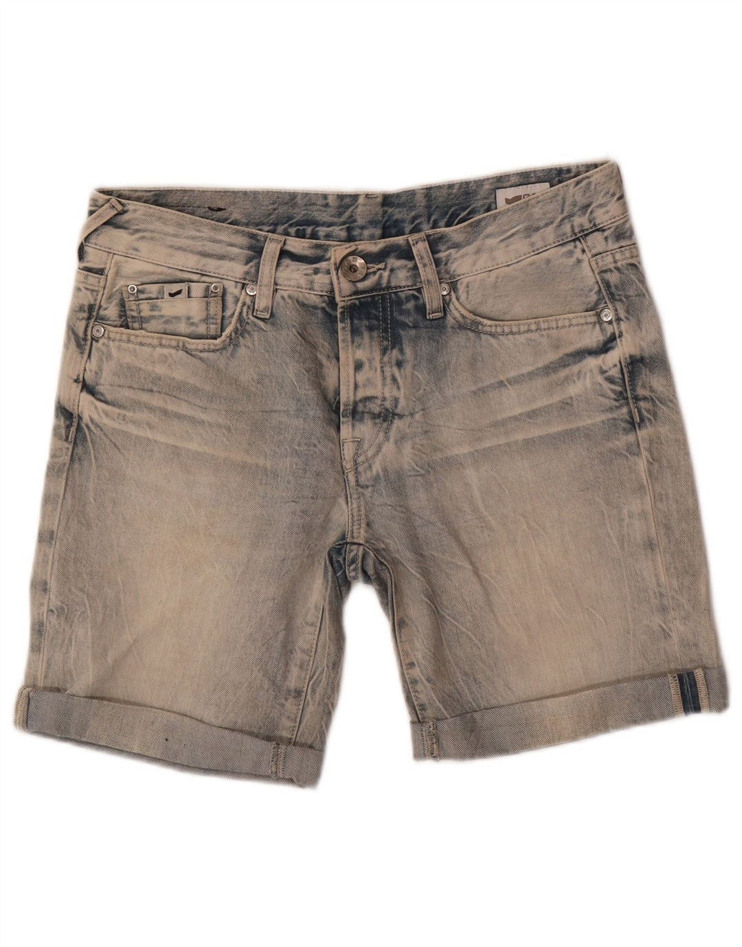 Gas Womens Denim Shorts W27 Small Blue Cotton