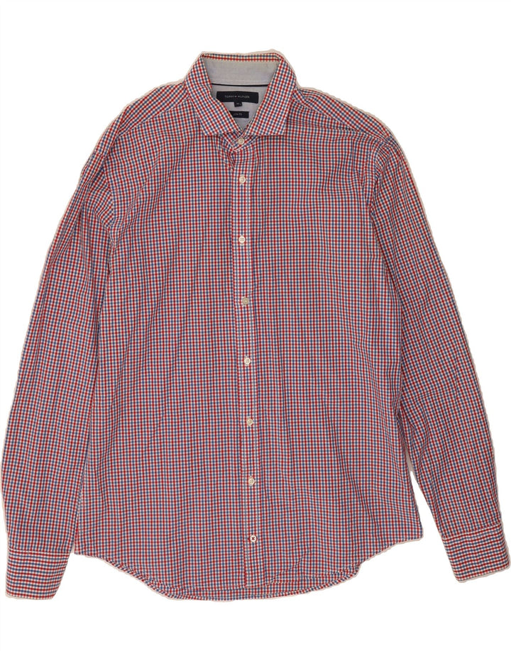 TOMMY HILFIGER Mens Slim Fit Shirt XL Multicoloured Gingham Cotton Vintage Tommy Hilfiger and Second-Hand Tommy Hilfiger from Messina Hembry 
