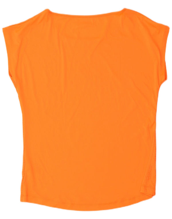 Adidas Womens Climalite T-Shirt Top UK 16/18 Large Orange Polka Dot