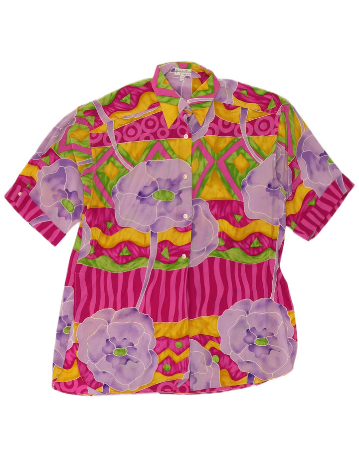 Mario Pucci Cecconi Womens Longline Shirt IT 44 Medium Multicoloured Floral