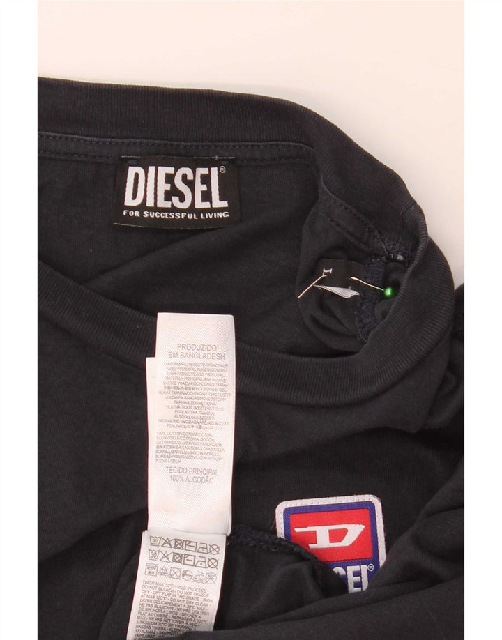 Diesel Mens T-Shirt Top Large Navy Blue Cotton
