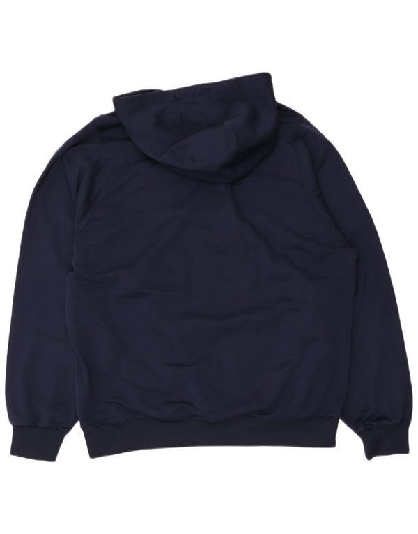 Nike Mens Hoodie Jumper UK 42/44 Large Navy Blue Striped Polyester