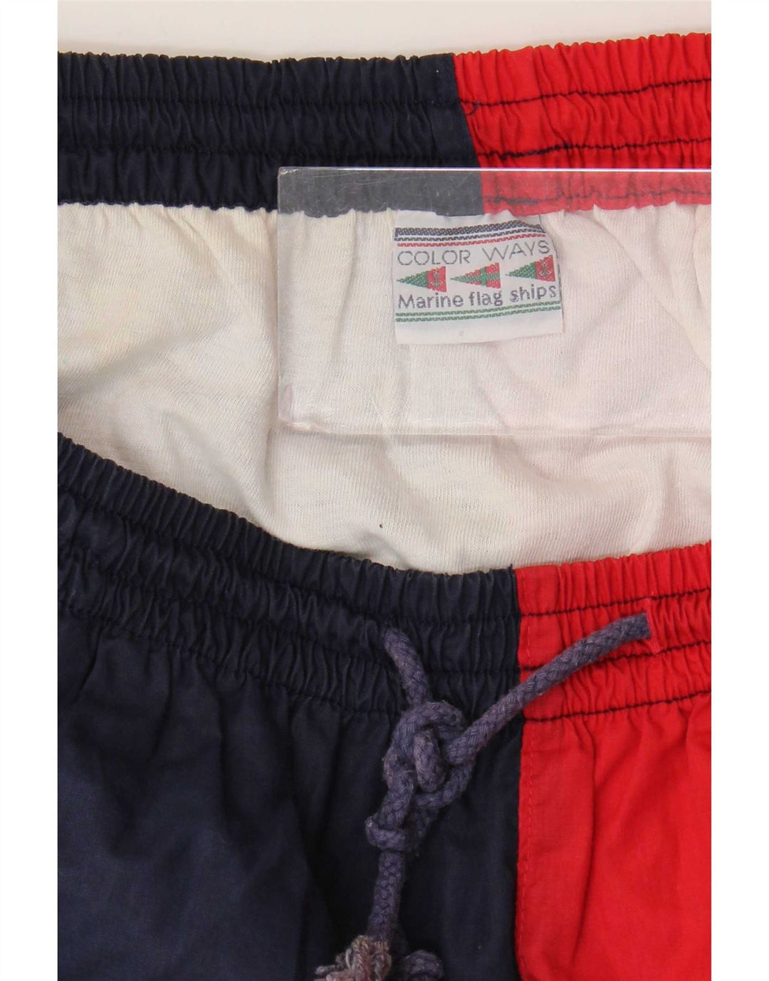 Vintage Mens Graphic Sport Shorts XL  Multicoloured Colourblock Polyester