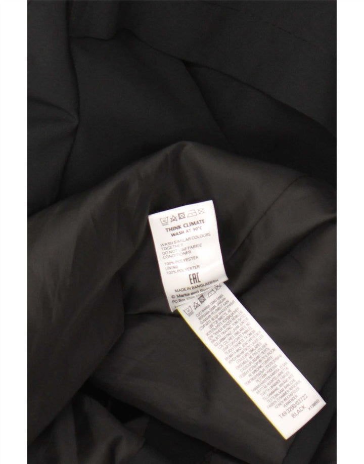 Marks & Spencer Womens Trench Coat UK 12 Medium Black Polyester