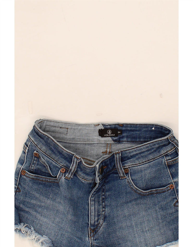 VOLCOM Womens Denim Hot Pants W24 XS Blue Cotton Vintage Volcom and Second-Hand Volcom from Messina Hembry 