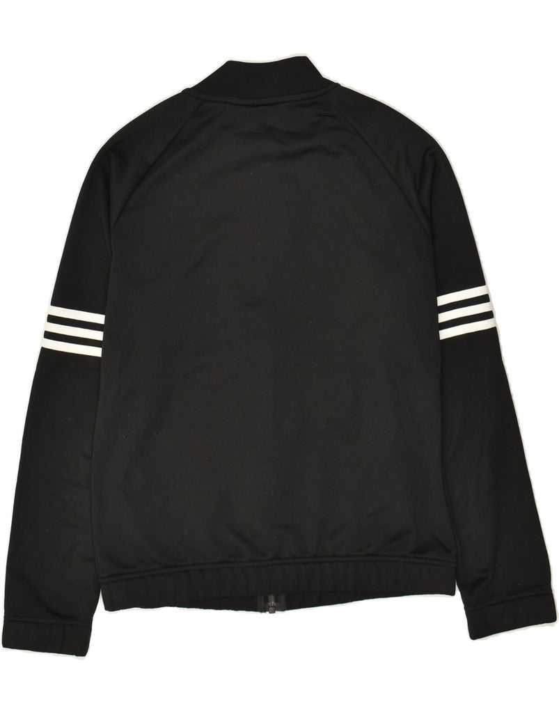 ADIDAS Womens Graphic Tracksuit Top Jacket UK 12/14 Medium Black Polyester | Vintage Adidas | Thrift | Second-Hand Adidas | Used Clothing | Messina Hembry 