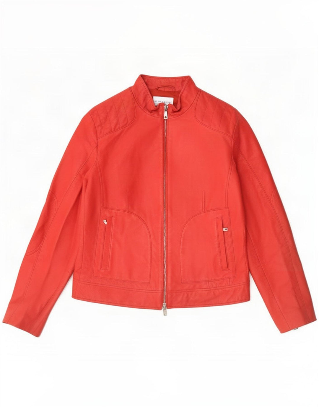 Linea Emme Womens Leather Jacket UK 16 Large Red