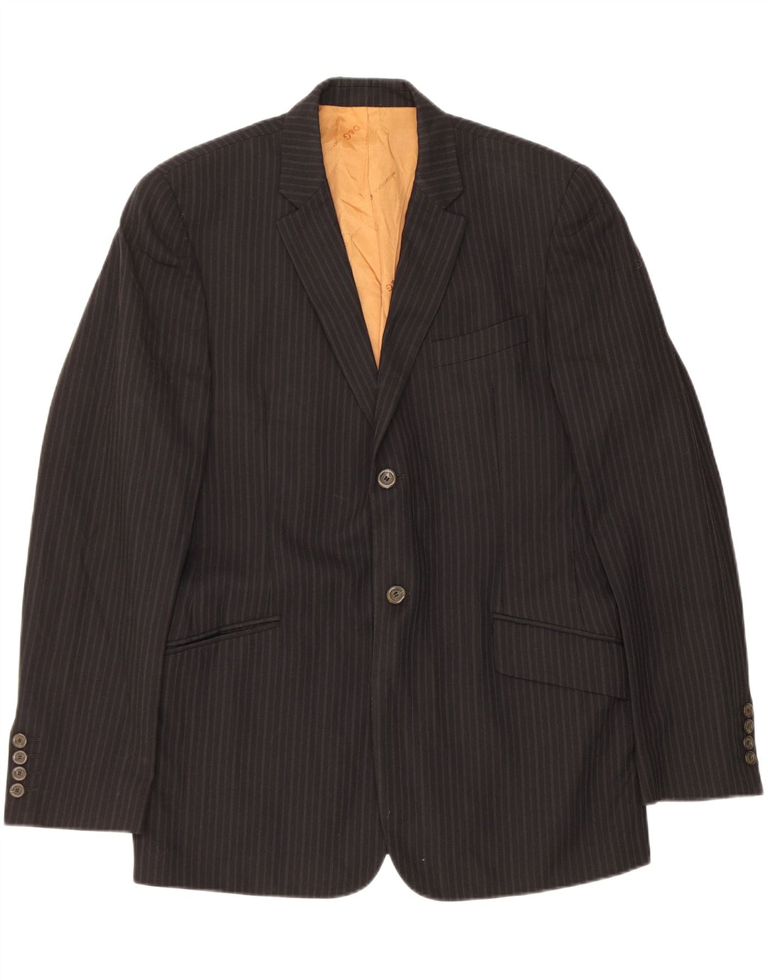 DOLCE & GABBANA Mens 2 Button Blazer Jacket IT 50 Large Black Pinstripe Vintage Dolce & Gabbana and Second-Hand Dolce & Gabbana from Messina Hembry 