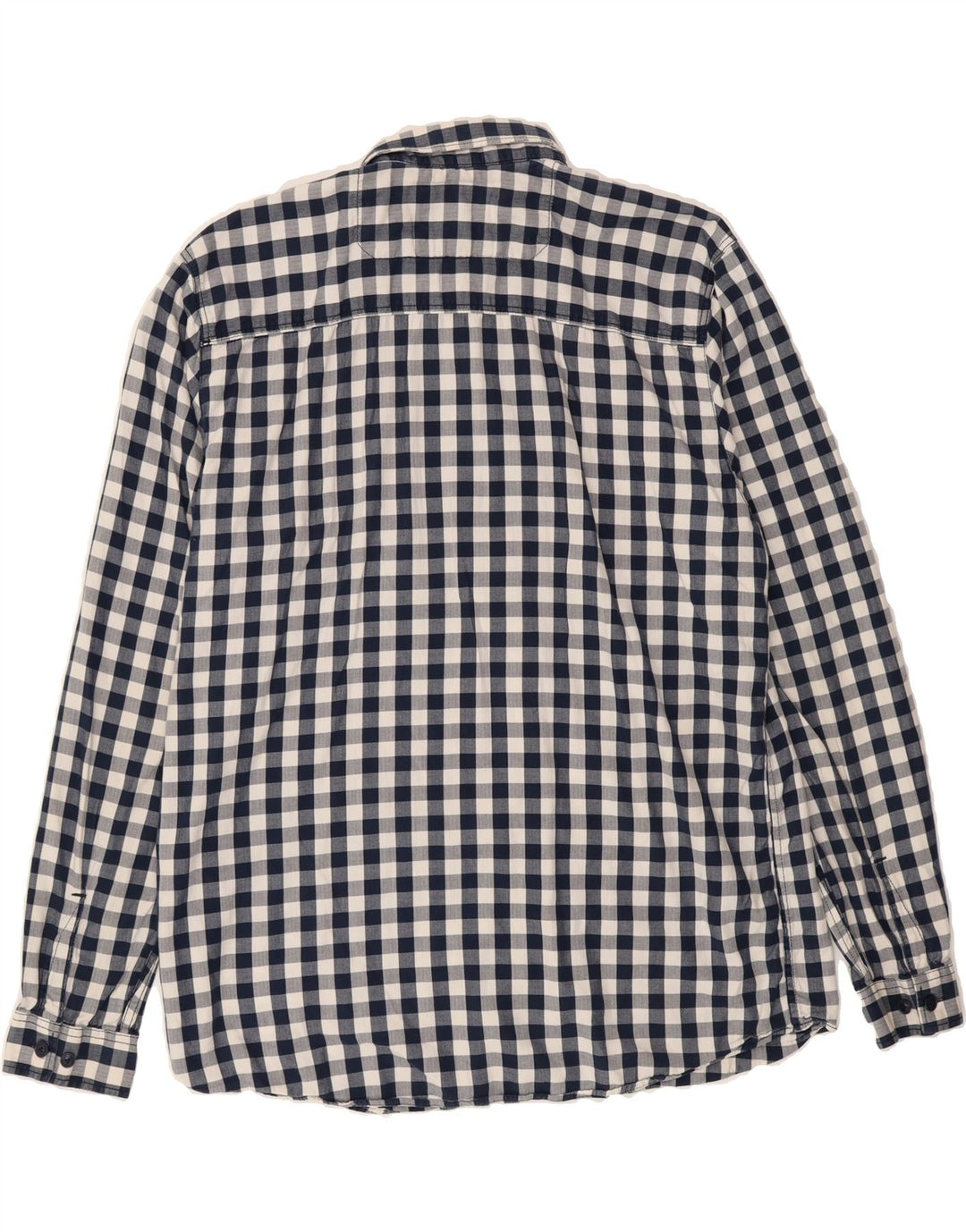 JACK & JONES Mens Shirt 2XL Navy Blue Gingham Cotton Vintage Jack & Jones and Second-Hand Jack & Jones from Messina Hembry 