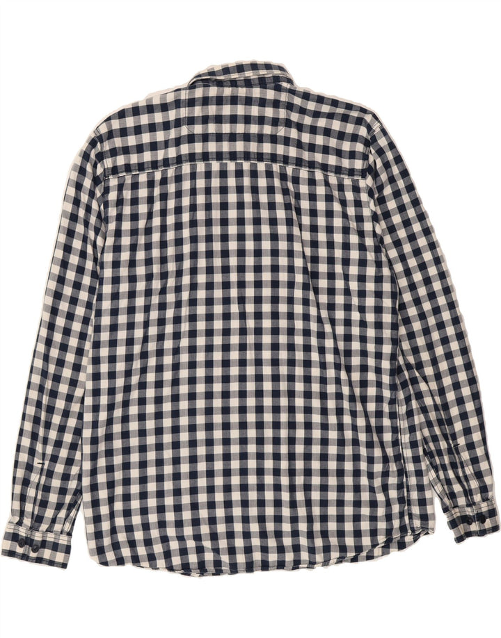 JACK & JONES Mens Shirt 2XL Navy Blue Gingham Cotton Vintage Jack & Jones and Second-Hand Jack & Jones from Messina Hembry 