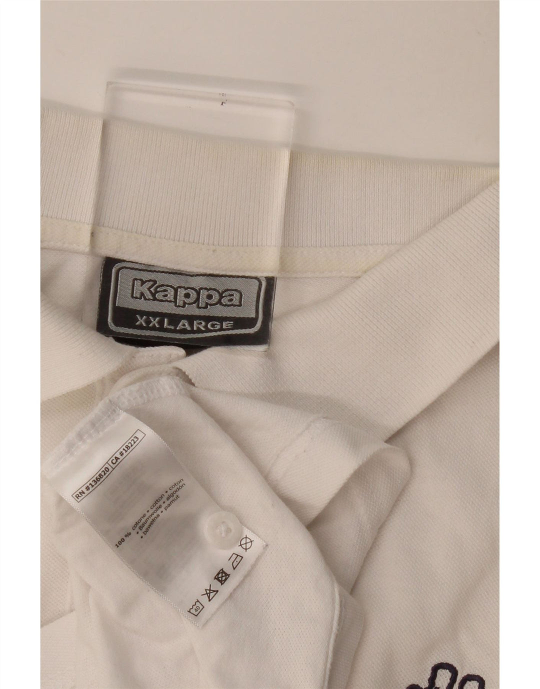 Kappa Mens Polo Shirt 2XL White Cotton