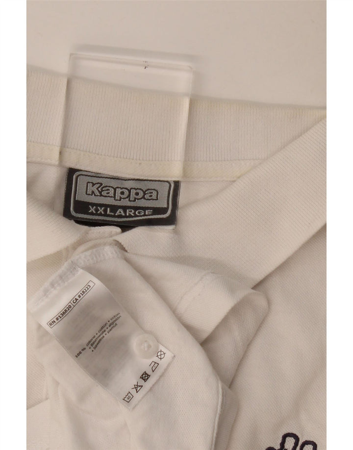 Kappa Mens Polo Shirt 2XL White Cotton