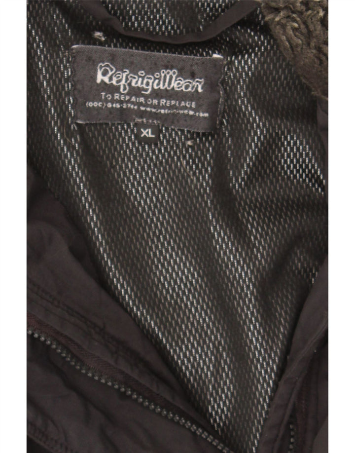 REFRIGIWEAR Womens Windbreaker Jacket UK 18 XL Black Polyester Vintage Refrigiwear and Second-Hand Refrigiwear from Messina Hembry 