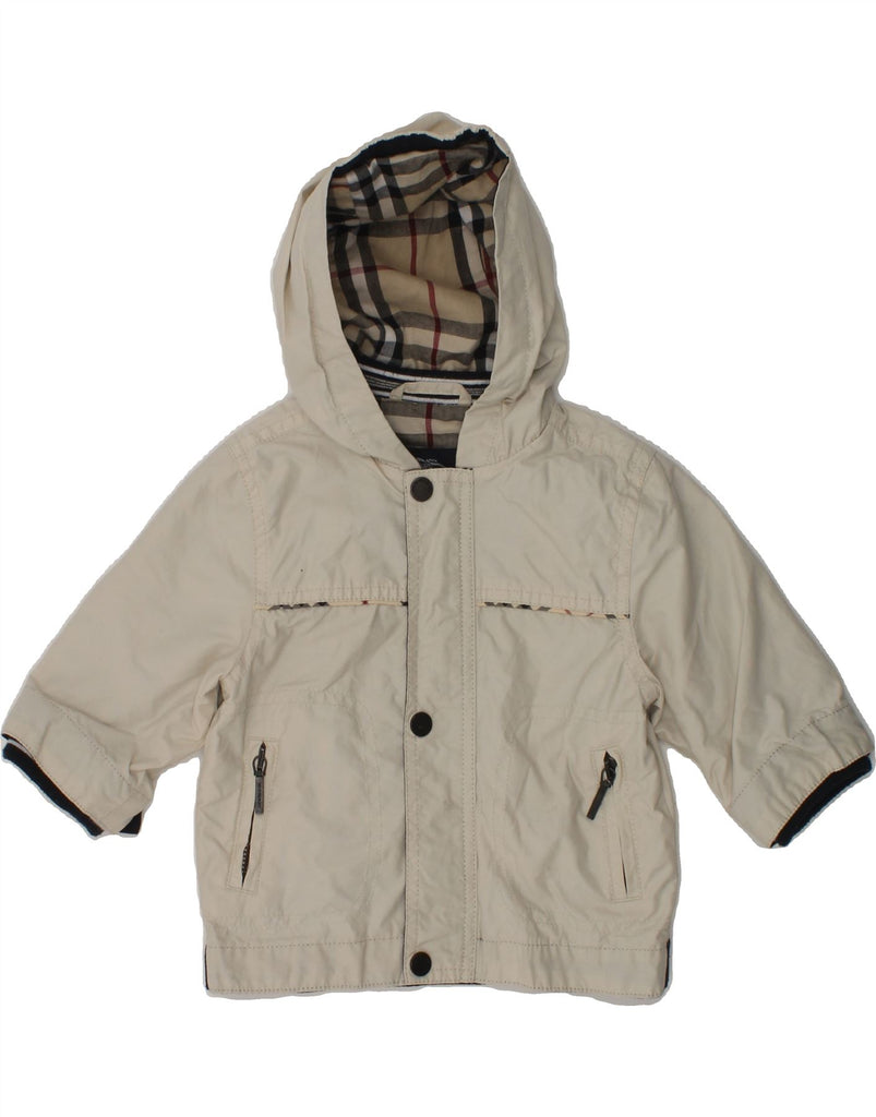 BURBERRY Baby Boys Hooded Windbreaker Jacket 3-6 Months Beige Cotton | Vintage Burberry | Thrift | Second-Hand Burberry | Used Clothing | Messina Hembry 