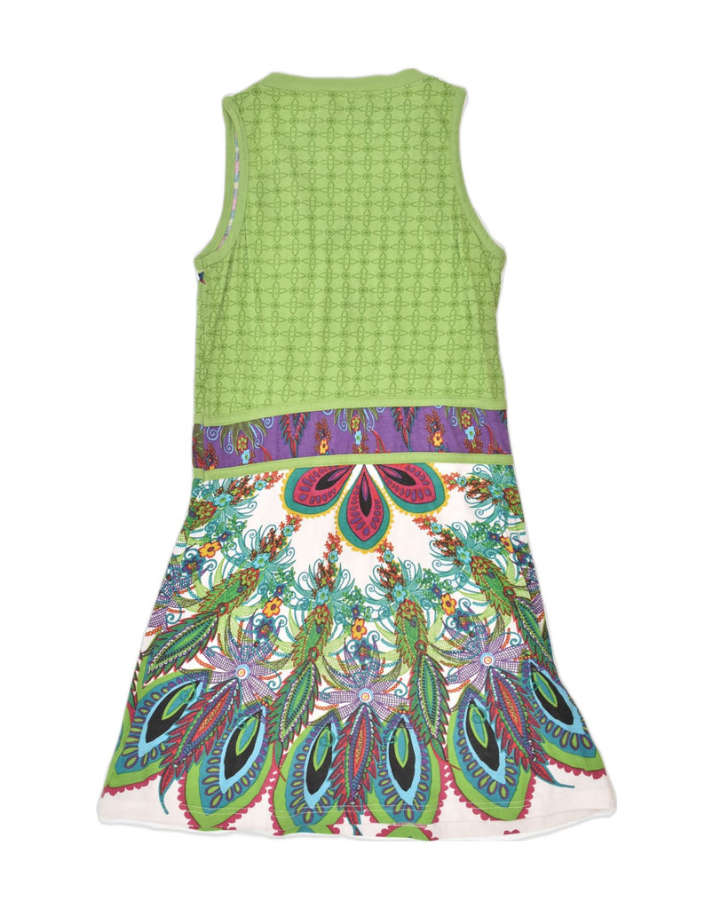 DESIGUAL Girls Crazy Pattern A-Line Dress 13-14 Years Green Patchwork | Vintage | Thrift | Second-Hand | Used Clothing | Messina Hembry 