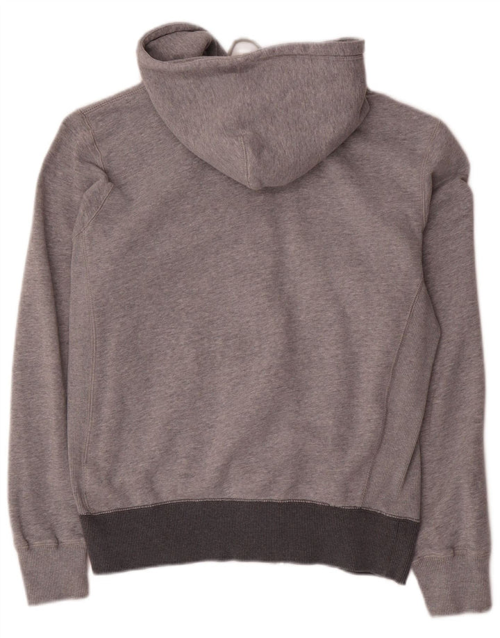 Nike Womens Zip Hoodie Sweater UK 14 Medium Grey Cotton