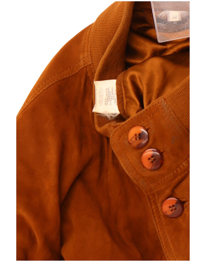 VINTAGE Mens Suede Bomber Jacket EU 52 XL Beige Leather