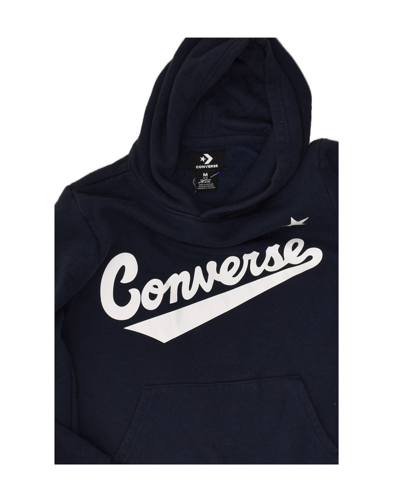 CONVERSE Boys Graphic Hoodie Jumper 10-11 Years Medium  Navy Blue Cotton | Vintage Converse | Thrift | Second-Hand Converse | Used Clothing | Messina Hembry 