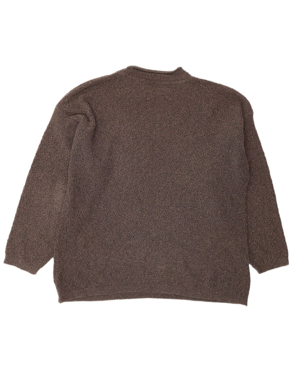 Vintage Mens Graphic Crew Neck Jumper Sweater XL Brown Cotton