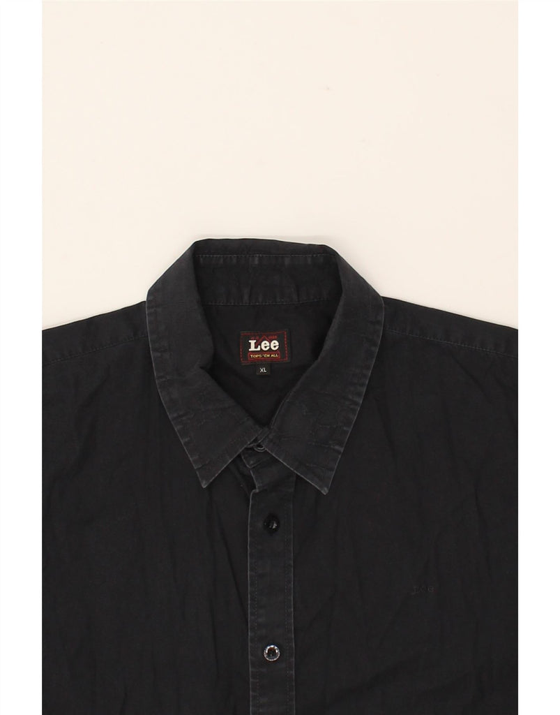 LEE Boys Short Sleeve Shirt 15-16 Years XL Black Cotton Vintage Lee and Second-Hand Lee from Messina Hembry 