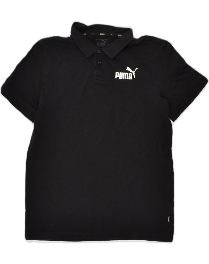 PUMA Boys Polo Shirt 13-14 Years XL Black Cotton | Vintage Puma | Thrift | Second-Hand Puma | Used Clothing | Messina Hembry 