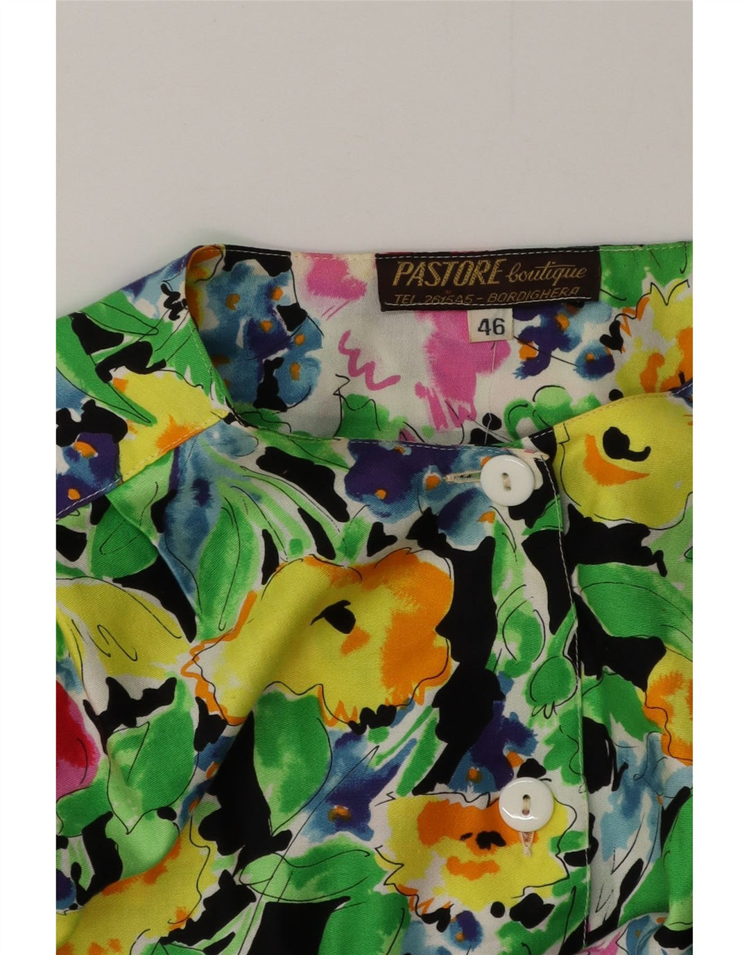 VINTAGE Womens Short Sleeve Shirt Blouse IT 46 Large Multicoloured Floral
