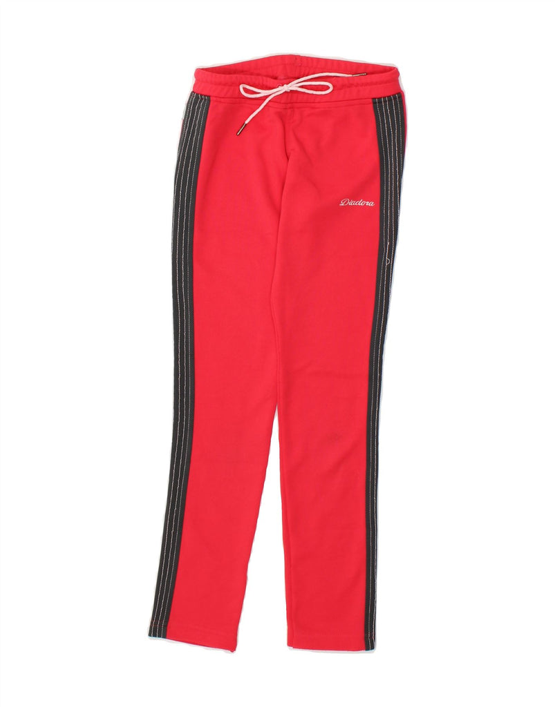 DIADORA Girls Tracksuit Trousers 13-14 Years XL Red Polyester | Vintage Diadora | Thrift | Second-Hand Diadora | Used Clothing | Messina Hembry 