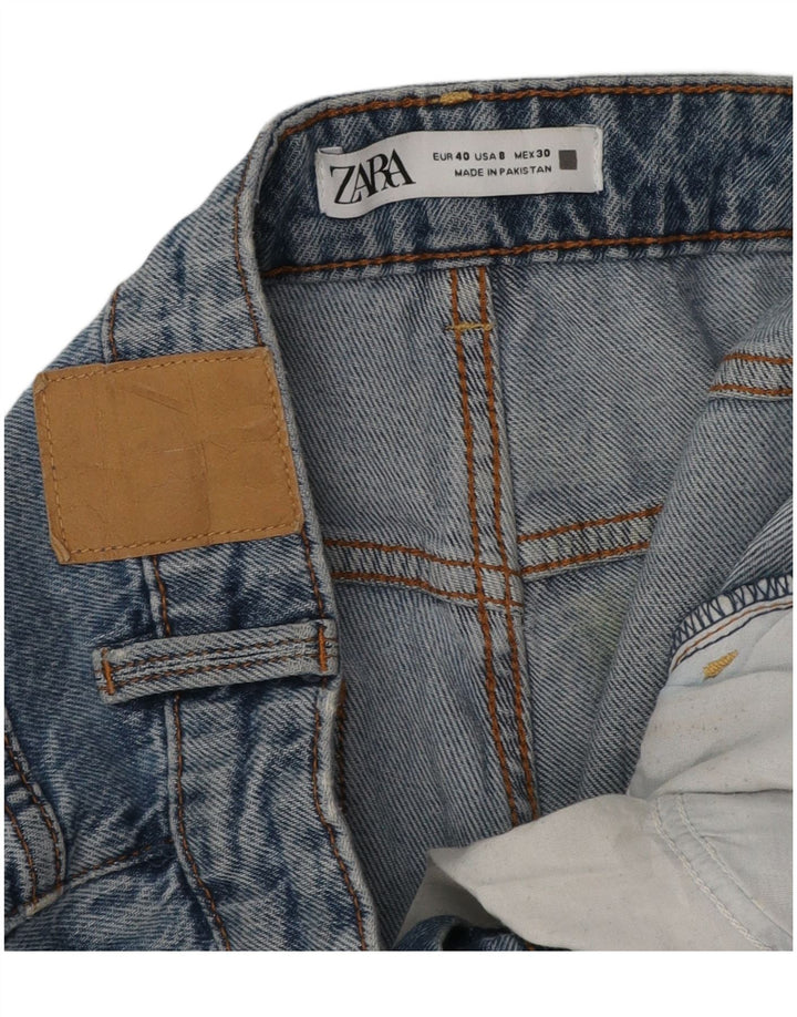 Zara Womens Distressed Tapered Jeans EU 40 Medium W30 L27 Blue Cotton