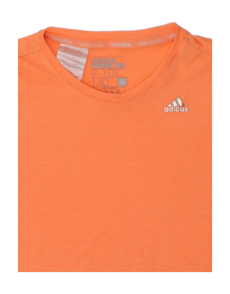 ADIDAS Girls Climalite T-Shirt Top 9-10 Years Orange | Vintage Adidas | Thrift | Second-Hand Adidas | Used Clothing | Messina Hembry 