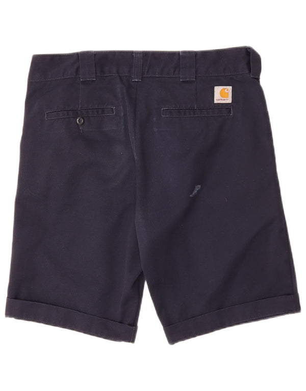 Carhartt Mens Wip Chino Shorts W30 Medium Navy Blue Polyester