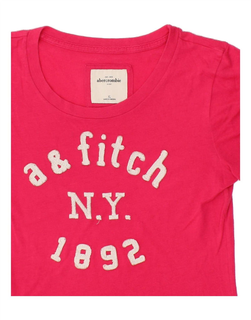 ABERCROMBIE & FITCH Girls Graphic T-Shirt Top 6-7 Years XL  Pink Vintage Abercrombie & Fitch and Second-Hand Abercrombie & Fitch from Messina Hembry 