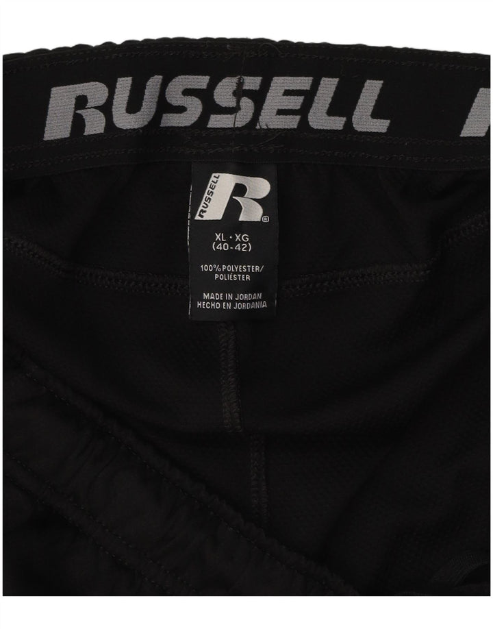 RUSSELL ATHLETIC Mens Sport Shorts XL Black Polyester