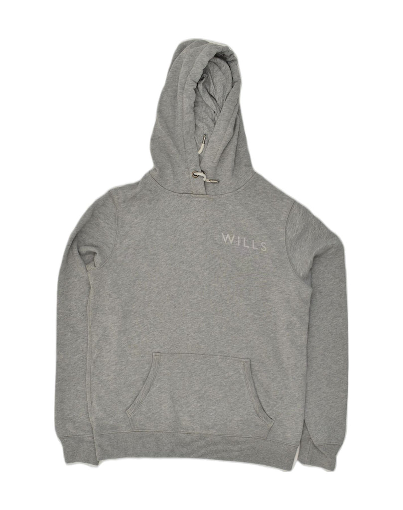 JACK WILLS Womens Graphic Hoodie Jumper UK  10 Small Grey Cotton | Vintage Jack Wills | Thrift | Second-Hand Jack Wills | Used Clothing | Messina Hembry 