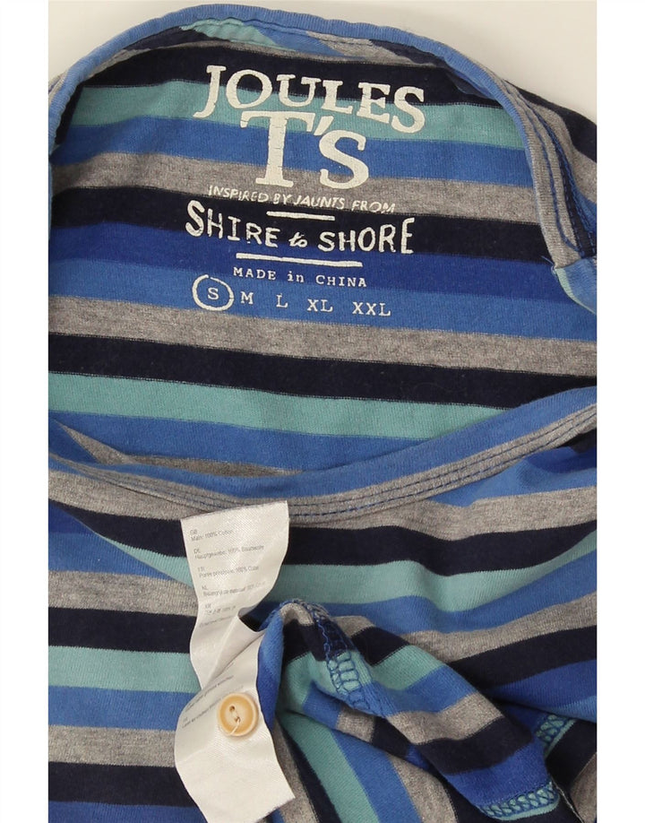 Joules Mens T-Shirt Top Small Blue Striped Cotton
