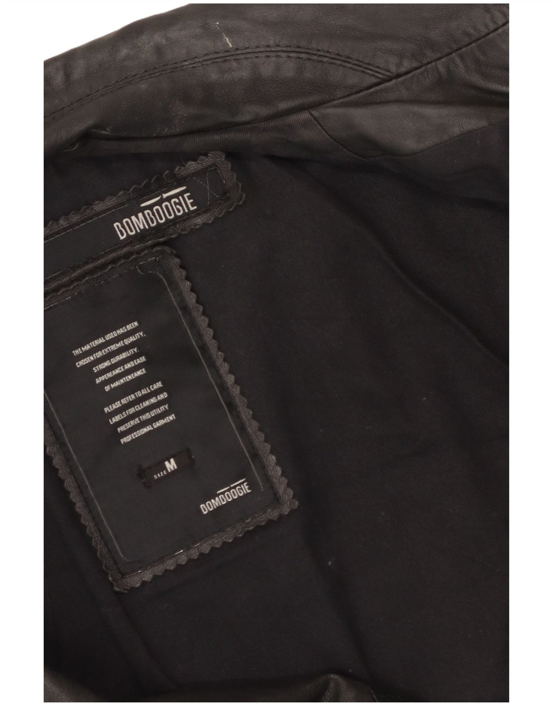 Bomboogie Womens Leather Biker Jacket UK 14 Medium Black